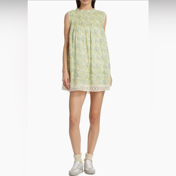 FREE PEOPLE Shea Floral Mini Dress Undersea Combo $128 Retail NWT - Picture 6 of 15
